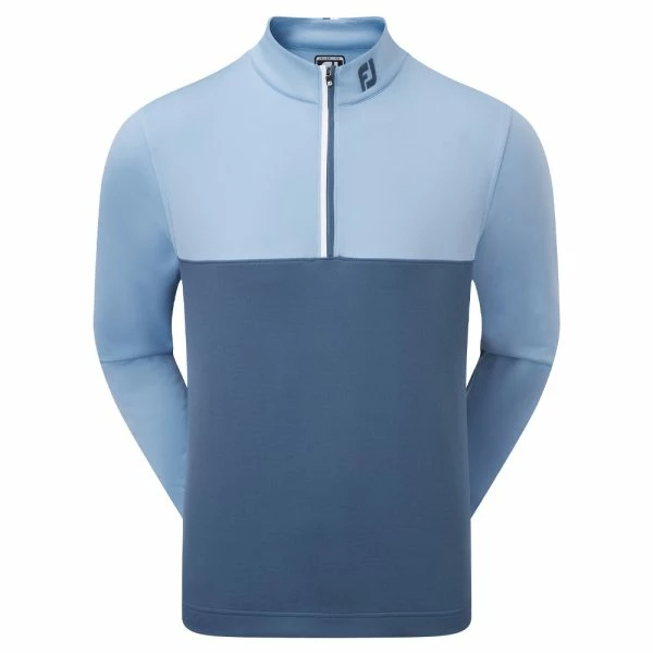 FOOTJOY COLOUR BLOCKED CHILL-OUT GOLF PULLOVER – DUSK BLUE / INK 3 FOOTJOY COLOUR BLOCKED CHILL-OUT GOLF PULLOVER – DUSK BLUE / INK