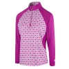 ISLAND GREEN LADIES CHEST PRINT 1/4 ZIP GOLF JUMPER – ORCHID PINK -CLUBS Sales Shop 2165ORC 600x600 1