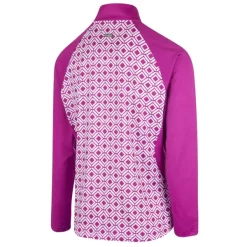 ISLAND GREEN LADIES CHEST PRINT 1/4 ZIP GOLF JUMPER – ORCHID PINK -CLUBS Sales Shop 2165ORC2 600x600 1