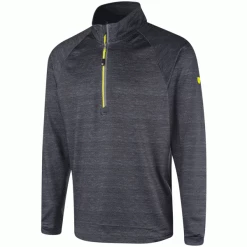 ISLAND GREEN TECH CHEST PRINT THERMAL 1/4 ZIP PULLOVER – CHARCOAL
