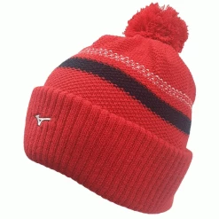 MIZUNO BREATH THERMO GOLF POM POM BOBBLE HAT – RED