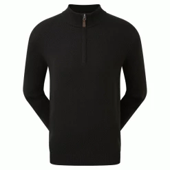 FOOTJOY WOOL BLEND 1/2 ZIP GOLF PULLOVER – BLACK