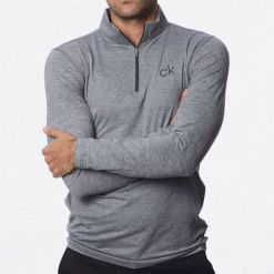 CALVIN KLEIN NEWPORT 1/2 ZIP GOLF PULLOVER – SILVER -CLUBS Sales Shop CKNEWS4 600x600 1
