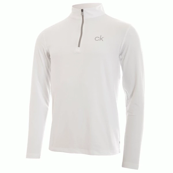 CALVIN KLEIN NEWPORT 1/2 ZIP GOLF PULLOVER – WHITE 3 CALVIN KLEIN NEWPORT 1/2 ZIP GOLF PULLOVER – WHITE