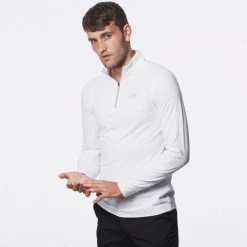 CALVIN KLEIN NEWPORT 1/2 ZIP GOLF PULLOVER – WHITE 12 CALVIN KLEIN NEWPORT 1/2 ZIP GOLF PULLOVER – WHITE -CLUBS Sales Shop CKNEWW4 600x600 1