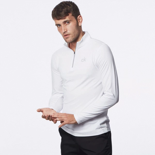 CALVIN KLEIN NEWPORT 1/2 ZIP GOLF PULLOVER – WHITE 7 CALVIN KLEIN NEWPORT 1/2 ZIP GOLF PULLOVER – WHITE - Image 5
