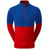 FOOTJOY COLOUR BLOCK CHILL-OUT GOLF SWEATER – TWILIGHT / RACING RED