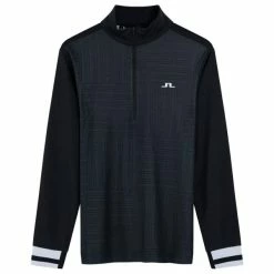 J.LINDEBERG DANNY DEBOSSED MIDLAYER – BLACK