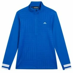 J.LINDEBERG DANNY DEBOSSED MIDLAYER – LAPIS BLUE