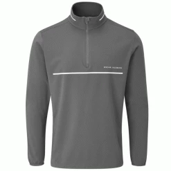 OSCAR JACOBSON DARWIN 1/4 ZIP PULLOVER – PEWTER
