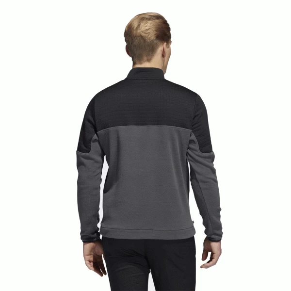 ADIDAS DWR BLOCK 1/4-ZIP GOLF SWEATSHIRT – BLACK / GREY SIX 4 ADIDAS DWR BLOCK 1/4-ZIP GOLF SWEATSHIRT – BLACK / GREY SIX - Image 2