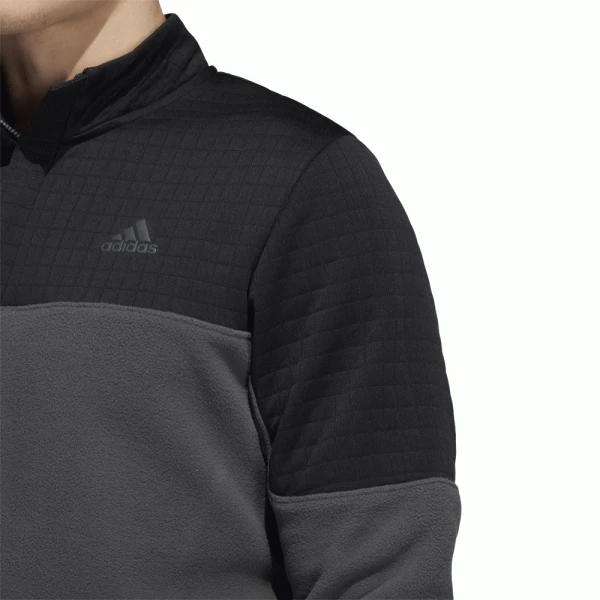 ADIDAS DWR BLOCK 1/4-ZIP GOLF SWEATSHIRT – BLACK / GREY SIX 6 ADIDAS DWR BLOCK 1/4-ZIP GOLF SWEATSHIRT – BLACK / GREY SIX - Image 4