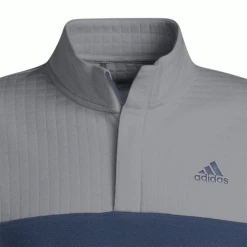 ADIDAS DWR BLOCK 1/4-ZIP GOLF SWEATSHIRT – GREY THREE / CREW NAVY -CLUBS Sales Shop DWR COLOURBLOCK NAVY2 600x600 1
