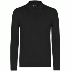 ISLAND GREEN SUPERSOFT FINE KNIT BUTTON NECK GOLF JUMPER – BLACK