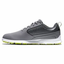 FOOTJOY SUPERLITES XP 58086 GOLF SHOES – GREY / WHITE / LIME -CLUBS Sales Shop FJ SUPERLIGHTS XP GREY LEFT SIDE 600x600 1