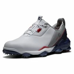 FOOTJOY TOUR ALPHA 55500 GOLF SHOES – WHITE / NAVY / GREY -CLUBS Sales Shop FJ TOUR ALPHA W N R FRONT 600x600 1