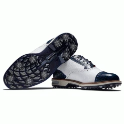 FOOTJOY PREMIER SERIES TARLOW 53904 GOLF SHOES – WHITE / NAVY -CLUBS Sales Shop FJ539044 600x600 1