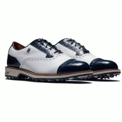 FOOTJOY PREMIER SERIES TARLOW 53904 GOLF SHOES – WHITE / NAVY -CLUBS Sales Shop FJ539046 600x600 1