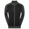 FOOTJOY WOOL BLEND TECH FULL ZIP GOLF SWEATER – BLACK / CHARCOAL