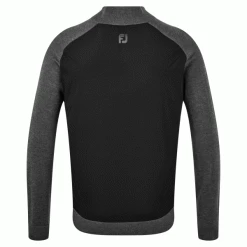 FOOTJOY WOOL BLEND TECH FULL ZIP GOLF SWEATER – BLACK / CHARCOAL -CLUBS Sales Shop FJT4 600x600 1