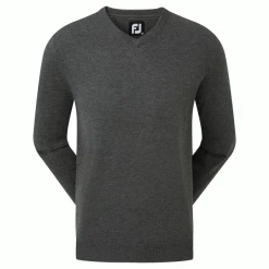 FOOTJOY WOOLBLEND V NECK GOLF PULLOVER – HEATHER CHARCOAL
