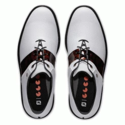 FOOTJOY PREMIERE SERIES GARRETT LEIGHT PACKARD 54297 GOLF SHOES – WHITE / TORTOISE -CLUBS Sales Shop FJ 542975 600x600 1