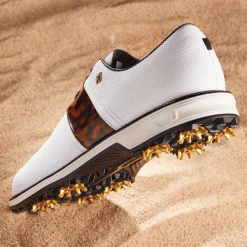 FOOTJOY PREMIERE SERIES GARRETT LEIGHT PACKARD 54297 GOLF SHOES – WHITE / TORTOISE -CLUBS Sales Shop FJ 542978 600x600 1