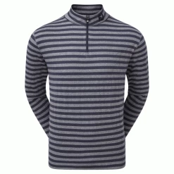 FOOTJOY PEACHED JERSEY TONAL STRIPE CHILL-OUT GOLF PULLOVER – NAVY