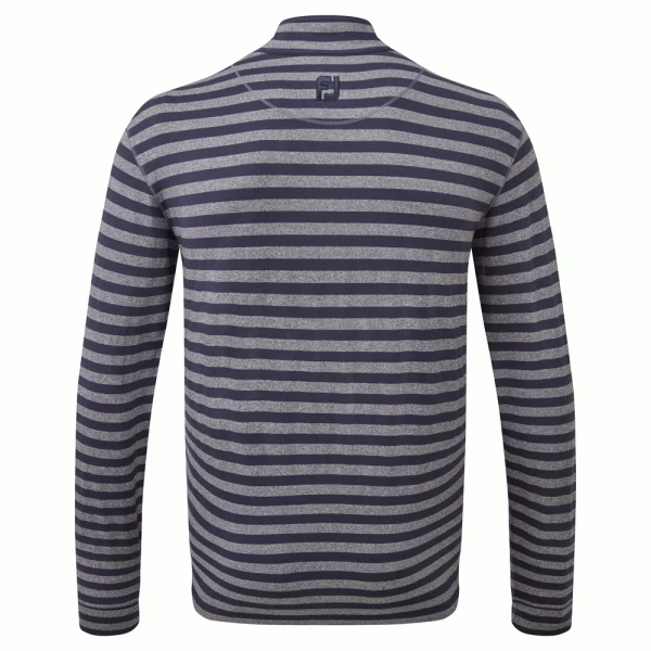 FOOTJOY PEACHED JERSEY TONAL STRIPE CHILL-OUT GOLF PULLOVER – NAVY 4 FOOTJOY PEACHED JERSEY TONAL STRIPE CHILL-OUT GOLF PULLOVER – NAVY - Image 2