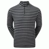 FOOTJOY PEACHED JERSEY TONAL STRIPE CHILL-OUT GOLF PULLOVER – BLACK