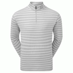 FOOTJOY PEACHED JERSEY TONAL STRIPE CHILL-OUT GOLF PULLOVER – GREY