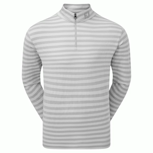 FOOTJOY PEACHED JERSEY TONAL STRIPE CHILL-OUT GOLF PULLOVER – GREY 3 FOOTJOY PEACHED JERSEY TONAL STRIPE CHILL-OUT GOLF PULLOVER – GREY