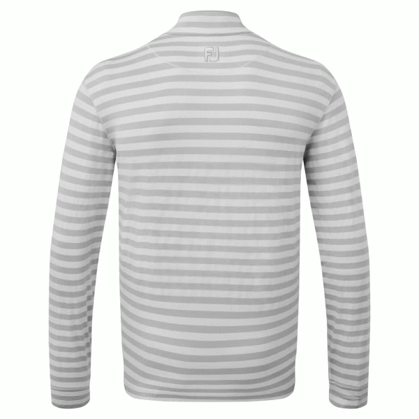 FOOTJOY PEACHED JERSEY TONAL STRIPE CHILL-OUT GOLF PULLOVER – GREY 4 FOOTJOY PEACHED JERSEY TONAL STRIPE CHILL-OUT GOLF PULLOVER – GREY - Image 2