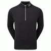 FOOTJOY DIAMOND JACQUARD CHILL-OUT GOLF PULLOVER – BLACK / GREY