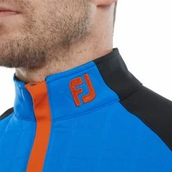FOOTJOY QUILTED JACQUARD CHILL-OUT XP GOLF PULLOVER – SAPPHIRE / BLACK / ORANGE -CLUBS Sales Shop FJ 88836 05 600x600 1