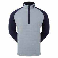 FOOTJOY QUILTED JACQUARD CHILL-OUT XP GOLF PULLOVER – GREY / NAVY