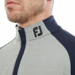 FOOTJOY QUILTED JACQUARD CHILL-OUT XP GOLF PULLOVER – GREY / NAVY -CLUBS Sales Shop FJ 88837 05 600x600 1