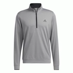 ADIDAS PRIMEGREEN 1/4 ZIP GOLF PULLOVER – GREY THREE / BLACK