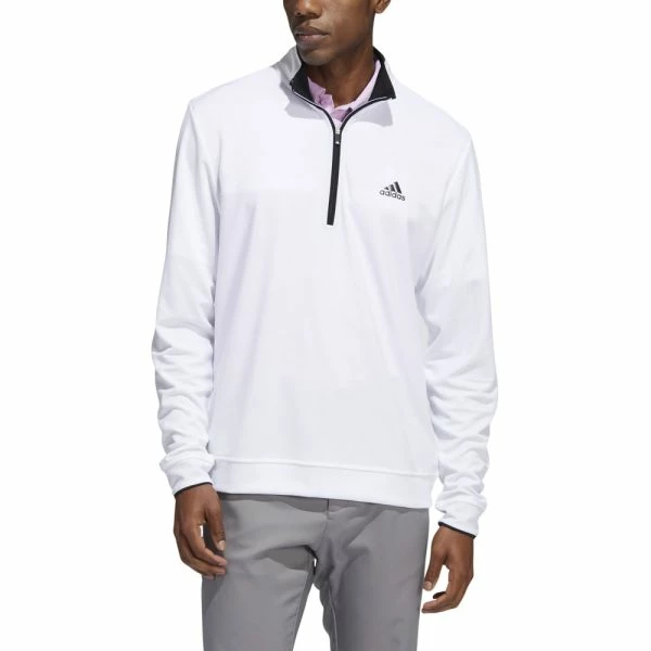 ADIDAS PRIMEGREEN 1/4 ZIP GOLF PULLOVER – WHITE 7 ADIDAS PRIMEGREEN 1/4 ZIP GOLF PULLOVER – WHITE - Image 5