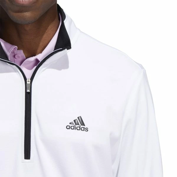 ADIDAS PRIMEGREEN 1/4 ZIP GOLF PULLOVER – WHITE 5 ADIDAS PRIMEGREEN 1/4 ZIP GOLF PULLOVER – WHITE - Image 3