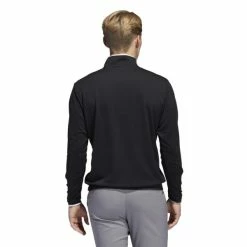 ADIDAS PRIMEGREEN 1/4 ZIP GOLF PULLOVER – BLACK / WHITE -CLUBS Sales Shop HM8272 5 APPAREL On Model Back View white 600x600 1