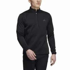 ADIDAS DWR LC 1/4-ZIP GOLF PULLOVER – BLACK -CLUBS Sales Shop HM8280 4 APPAREL On Model Front View white 600x600 1