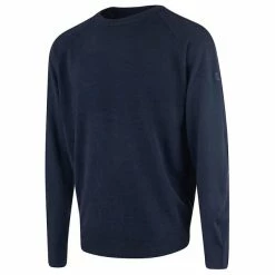 ISLAND GREEN RAGLAN SLEEVE CREW NECK GOLF SWEATER – NAVY