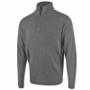 ISLAND GREEN FINE KNIT SUPERSOFT 1/4 ZIP JUMPER – LIGHT GREY