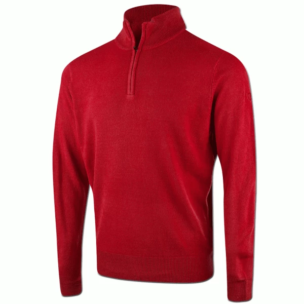 ISLAND GREEN FINE KNIT SUPERSOFT 1/4 ZIP JUMPER – RED 3 ISLAND GREEN FINE KNIT SUPERSOFT 1/4 ZIP JUMPER – RED