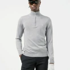 J.LINDEBERG GOLF KIAN MERINO ZIP NECK SWEATER / GREY MELANGE 11 J.LINDEBERG GOLF KIAN MERINO ZIP NECK SWEATER / GREY MELANGE -CLUBS Sales Shop JL Kian Grey 2 600x600 1