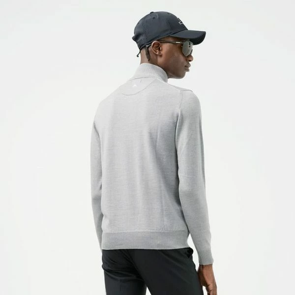 J.LINDEBERG GOLF KIAN MERINO ZIP NECK SWEATER / GREY MELANGE 6 J.LINDEBERG GOLF KIAN MERINO ZIP NECK SWEATER / GREY MELANGE - Image 4