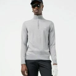 J.LINDEBERG GOLF KIAN MERINO ZIP NECK SWEATER / GREY MELANGE 9 J.LINDEBERG GOLF KIAN MERINO ZIP NECK SWEATER / GREY MELANGE -CLUBS Sales Shop JL Kian Grey 4 600x600 1