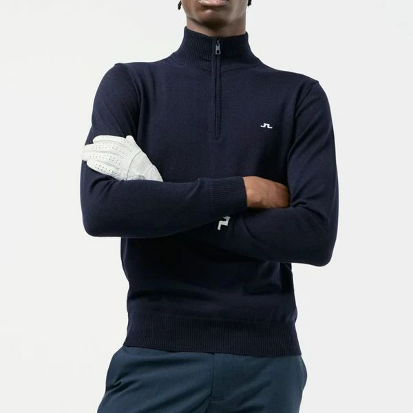 J.LINDEBERG GOLF KIAN MERINO ZIP NECK SWEATER – NAVY 7 J.LINDEBERG GOLF KIAN MERINO ZIP NECK SWEATER – NAVY - Image 5