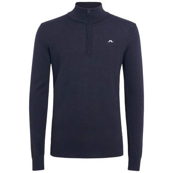 J.LINDEBERG GOLF KIAN MERINO ZIP NECK SWEATER – NAVY 3 J.LINDEBERG GOLF KIAN MERINO ZIP NECK SWEATER – NAVY